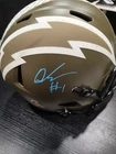 QUENTIN JOHNSTON Chargers Autographed FULL SIZE  FS REP HELMET Salute to Service