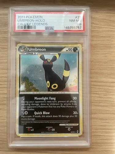 2011 POKEMON CALL OF LEGENDS #22 UMBREON-HOLO PSA 8 New Cert