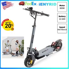 Electric Scooter 48v 800W For Adult 10"Off Road Fat Tires Fast Speed IENYRID A1
