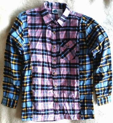 EXTREMELY ME PINK*BLUE & BLACK PLAID LONG SLEEVED SHIRT-SIZE 10/12-NEW WITH TAGS