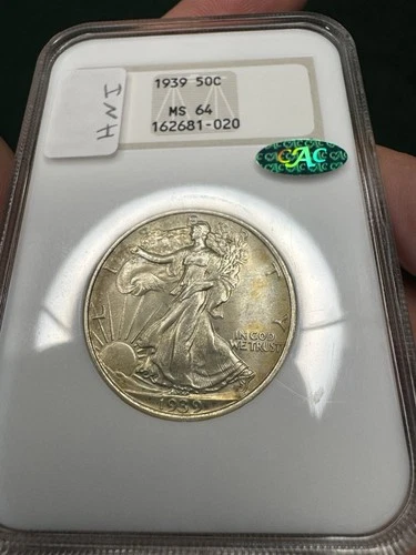 1939 P Walking Liberty Half Dollar 50c NGC Cac  Fatty MS64