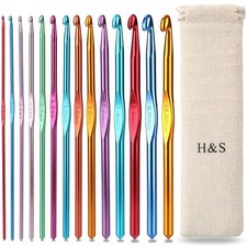 H&S Ganci per Uncinetto - Set da 14 Uncinetti - Uncinetti Ergonomici in