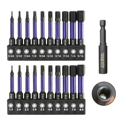 60mm Hexagonal Drill Bits Set Strong 1/4'' Hex Shank, 2'' Length