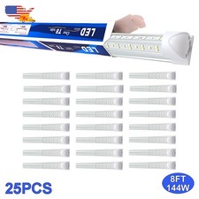 25Pack Commercial Building T8 8Ft Led Shop Light Fixture 144W 18000 Lumens 6500K