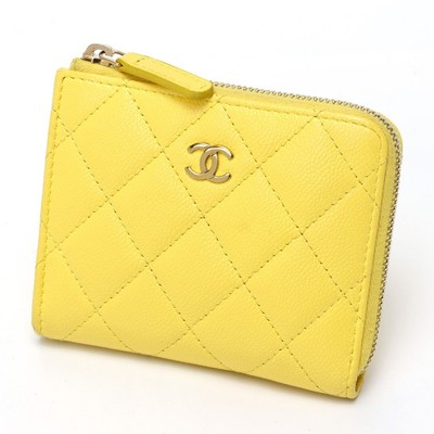 Chanel L-shaped Zipper Fragment Case Compact Wallet AP3999 Caviar Used TOMI-0