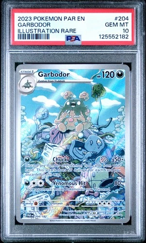2023 POKEMON PAR EN-PARADOX RIFT ILLUSTRATION RARE #204 GARBODOR PSA 10