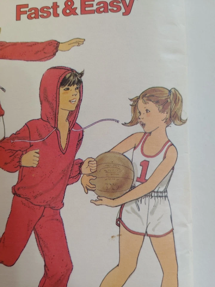 Butterick 5909 Sweatsuit T Shirt Pants Shorts Hoodies Sewing Pattern Boys 8 Cut - Image 4 of 4