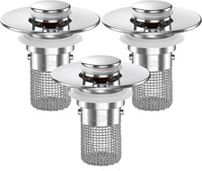 Sink Stopper Hair Catcher, Pop-Up Sink Drain Strainer with Removable Stainless S