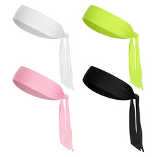 4 Pack Tie Headbands for Women Men Adjustable Sports Sweat Headband Paisley and