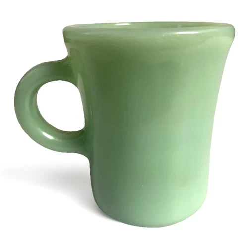 Vintage Jadeite Fire King C Handle Mug Heavy Oven Restaurant Ware 3.5"