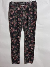 Miss Me Cargo Skinny Floral Denim Stretch Jeans Ankle Skinny rhinestone Size 30