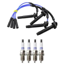 NGK Wire Set & Denso 4 Double Platinum Spark Plugs Kit for Impreza Outback H4 NA