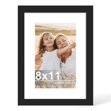 8x11 Picture Frame with Glass, Display Pictures 6x9 with Mat or 8 x 11 withou...