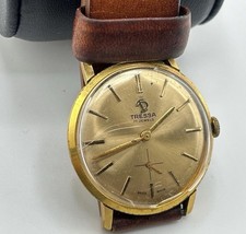TRESSA 17 JEWELS Vintage SWISS MEN'S FULL WORKING Dial scratches #551