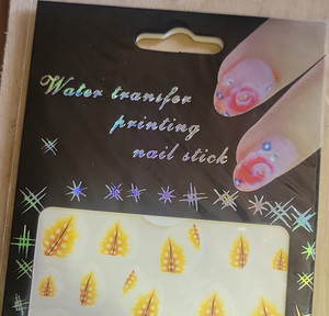 Yellow Leaf Water Transfer Self-Adhesive Nail Stickers for Nail Art