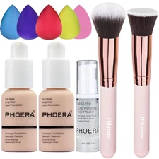 PHOERA Foundation Makeup for Wome Full Coverage Foundation Set,Face Primer Found