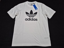 Adidas Originals Men's Classic Crewneck T-Shirt Trefoil Logo White Black IV5353
