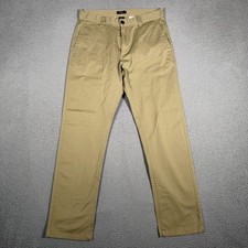 RVCA Pants Mens 33x31 Brown Weekend Fit Chino Casual Preppy Pockets Cotton Blend