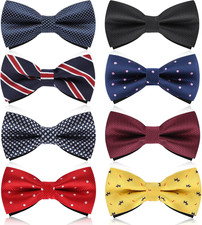 Men'S Bow Tie, 8 Packs Pre-Tied Bow Tie, Adjustable Formal Tuxedo Bowtie Set for