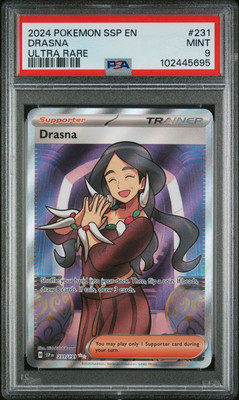 PSA 9 DRASNA ULTRA RARE - 231/191 SSP EN Full Art Trainer - 2024