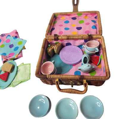 Alex Kid's Picnic Basket Tea Set American Girl Napkins