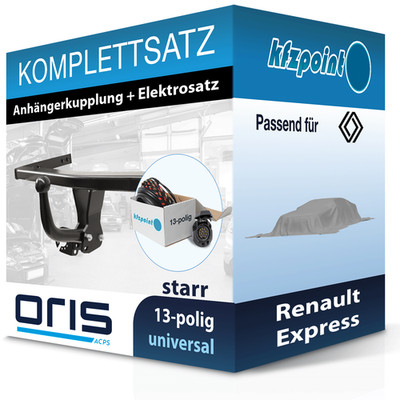 ORIS Anhängekupplung starr und TOWTEC E-Satz 13polig für Renault Express 21- neu