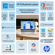 2026 HP Laptop Computer 15.6" Touch 13th Gen Intel i5, 16GB RAM 512GB SSD WinPro 2