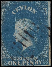 Ceylan 1A 1857-58 Reine Victoria Usagé