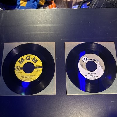 Hank Williams/Roy Orbison 45 RPM 2 Lot Set. A Nice Pair! Ex Condition