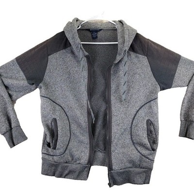 Rocawear Full Zip Hoodie Gray Heather Quilted Shoulders Men's Size L Polyester