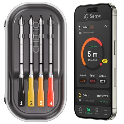 Sense | Smart Wireless Meat Thermometer | 4 Ultra-Thin Probes | WiFi Unlimite...
