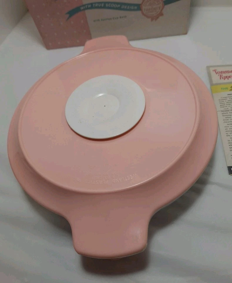 复古蹒跚学步的盘子 婴儿喂熊 Tommee Tippee 粉红色 蓝色 1950 年食物加热器 — 第 3/4 张图片