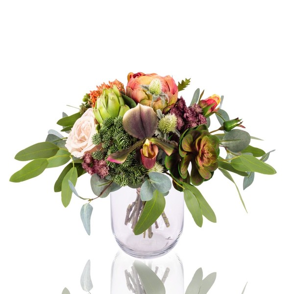 Artplants Deko Sukkulenten Strauß Nabinty, Lachs-GrüN, 35Cm, Ø35Cm-image