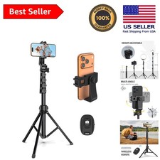 Height Adjustable Tripod 17''-64'' with Wireless Remote Ideal for All Cameras