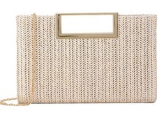 Top Handle Straw Clutch for Women Summer Clutch Straw Evening Bag Raffia...