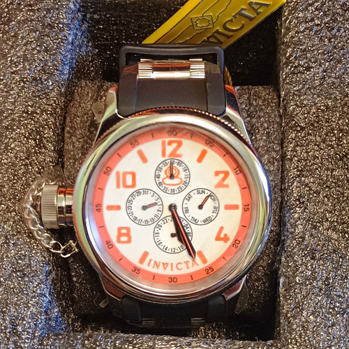 Invicta Russian Pro Diver Trinite Men's Quartz Watch 52mm 100m Orange/White Dial