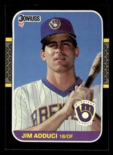 1987 Donruss #495 Jim Adduci RC Rookie Milwaukee Brewers