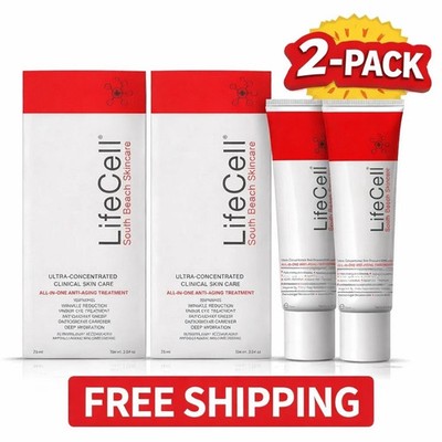 2 Pack South Beach LiveCell Skincare All In One Anti-Aging Treatment 2.54 oz NEW