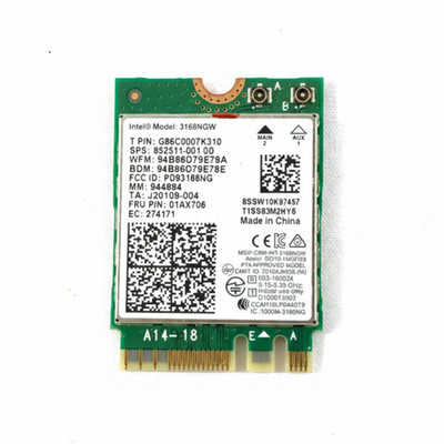 Intel Dual Band Wireless-AC 3168NGW PCIe WiFi + Bluetooth 4.2 M.2 Wireless Card