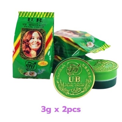 U.B. UV Pearl Thai Cream BRIGHTENING Whitening Plus Vitamin E 3g x 2pcs