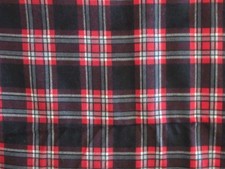 26x36 VTG RED BLACK GREY PLAID COTTON FLANNEL PRINTED FABRIC 36"W QUILT CLOTHING