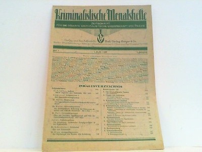 Kriminalistische Monatshefte - Zeitschrift für die gesamte kriminalistisc 219047
