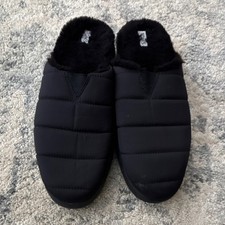 TOMS Women's Black Quilted Faux Fur Lined Slip-On Slippers Size 8.5 10018968