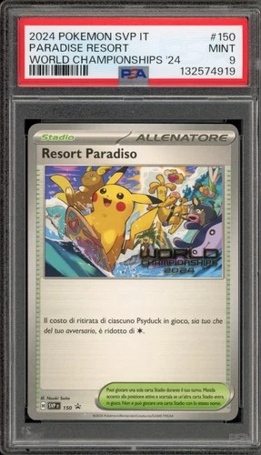 Pokemon Paradise Resort 2024 World Championships ITALIAN Promo #150 PSA 9 Mint