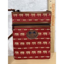 Vintage Thailand Elephant Crossbody Bag Red Woven Fabric Small Purse