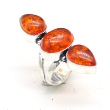 Baltic Amber Gemstone 925 Sterling Silver Ring Gifts for her Jewelry D-3070