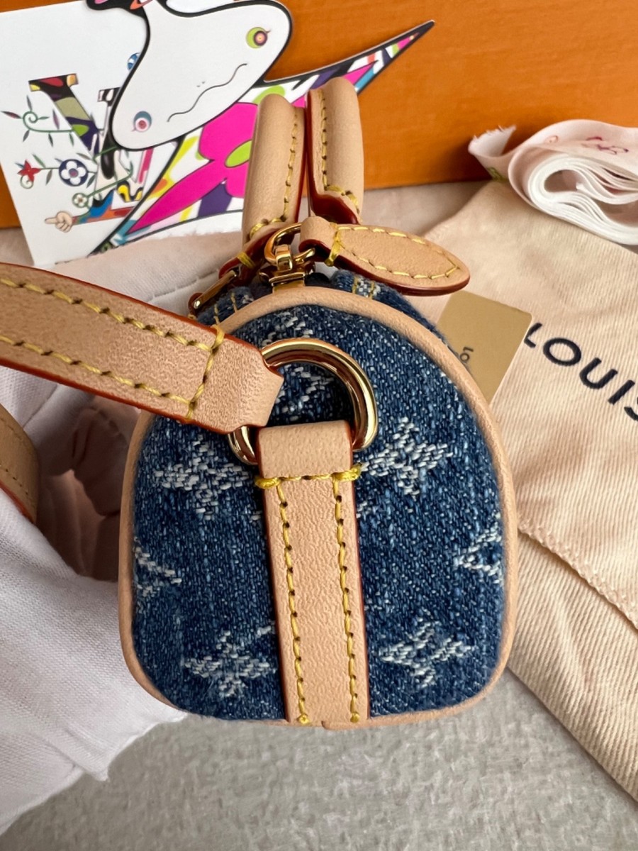 Louis Vuitton x Murakami MICRO SPEEDY CHERRY DENIM Cerise Bag