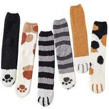 6 Pairs Womens Fuzzy Socks Winter Warm Soft Cozy Fluffy Microfiber House Slee...