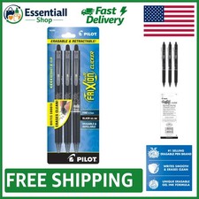 Smooth Writing FriXion Clicker Erasable Pens - Fine Point, 3-Pack of Black