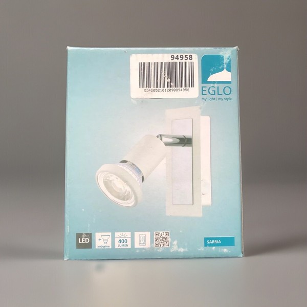 Eglo Sarria Led Spot Wandleuchte Strahler Weiß Chrom 5W 400Lm 3000K An/Aus Schal-image